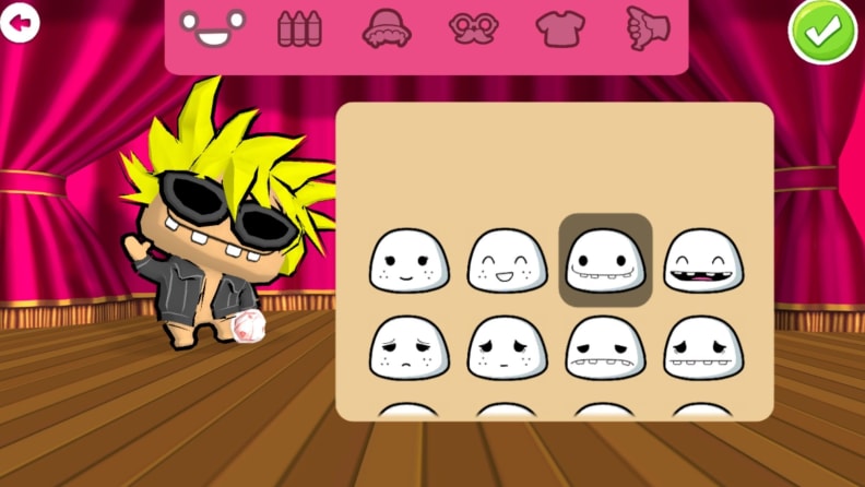 A fun Foos character with spiky blonde hair and dark sunglasses