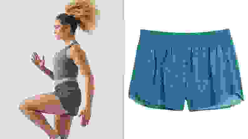 Athleta printed hustle shorts
