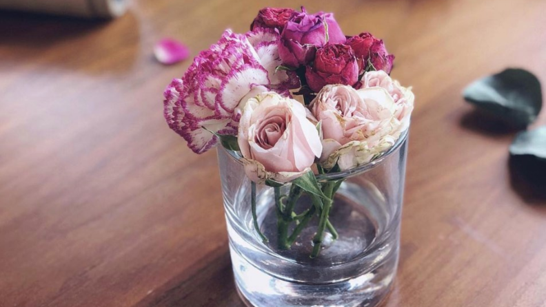 Bouqs bouquet on a table