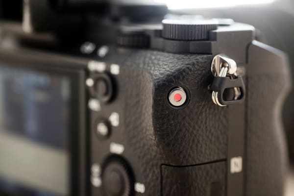 The video record button is embedded in the rear grip of the A7 II, which makes it hard to press accidentally.