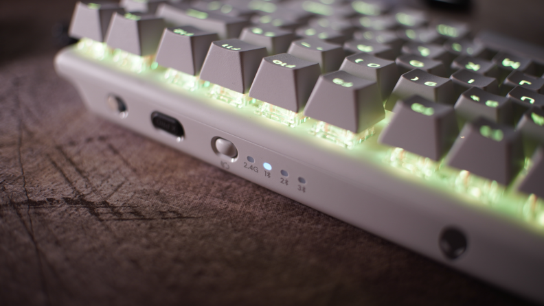 A close up of the Alienware Pro Wireless Gaming Keyboard.