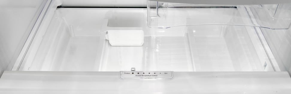 Whirlpool WRX735SDBM Middle Drawer Top-Down View with Controls
