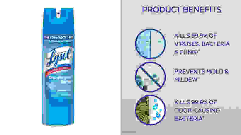 A photo of the Lysol Disinfectant Spray.