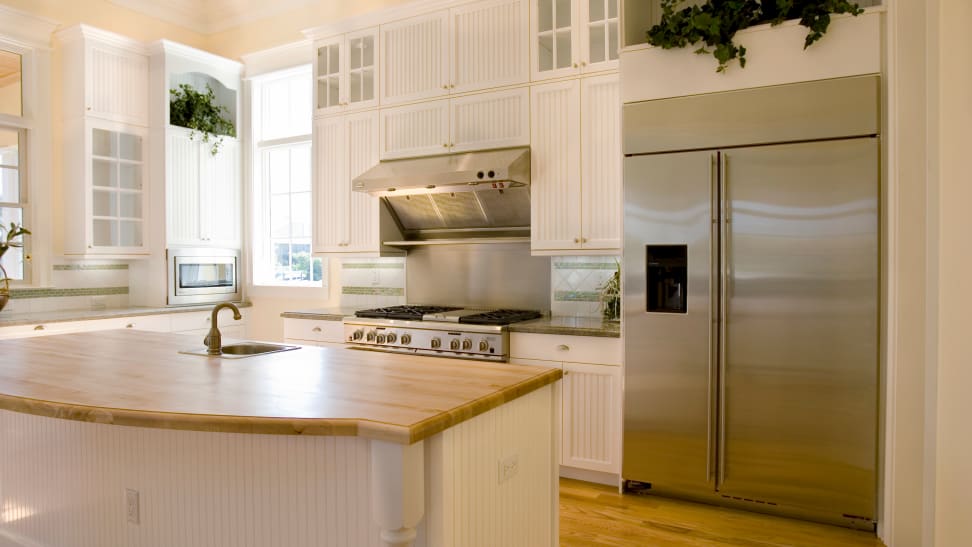 A luxury refrigerator in a designer kitchen