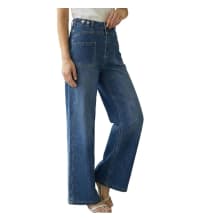 Product image of Lyocell Cotton Denim Adjustable Waist Stretchy Spring Wide Leg Jeans