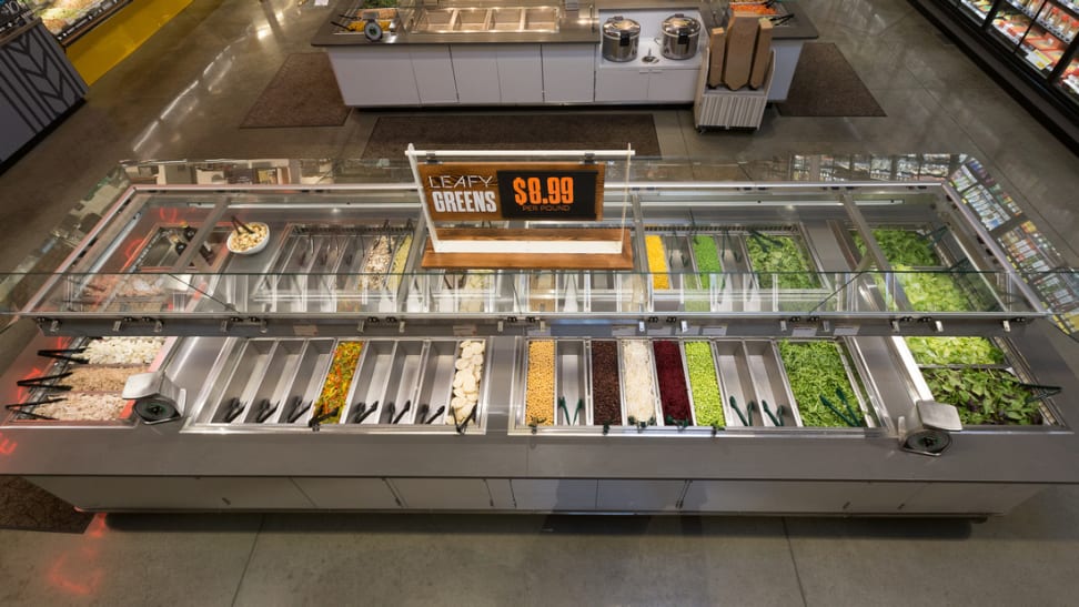 Salad bar without foods made from pollinators