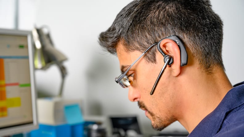 Man wearing headset.
