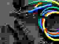 colorful resistance bands on dark background