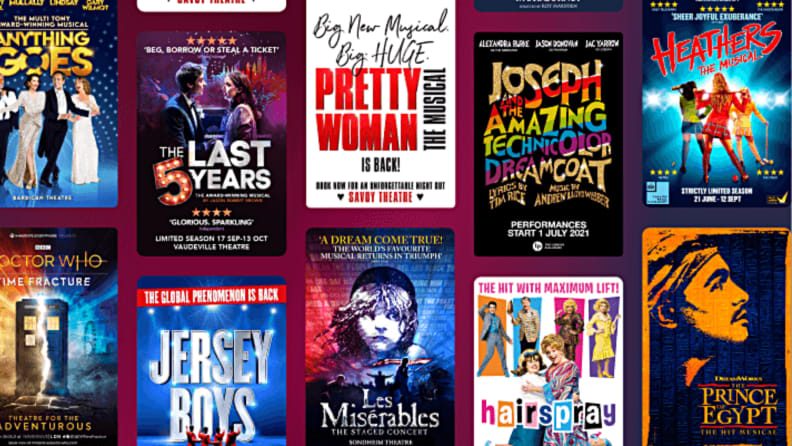 A selection of musical and play posters from Today Tix.