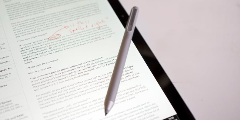 Microsoft Surface Pro 4 Pen Edits