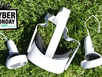 A white virtual reality headset