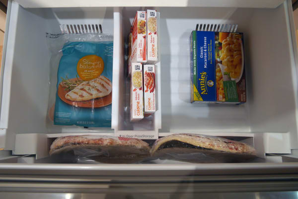 Just inside the freezer door, you'll find Whirlpool's In-Door Pizza Storage.