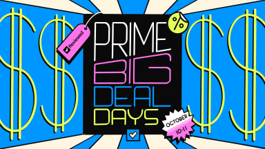 A graphic with the words Prime Big Deals Days at the center with dollar signs around to represent Amazon's October Prime Day deals event.