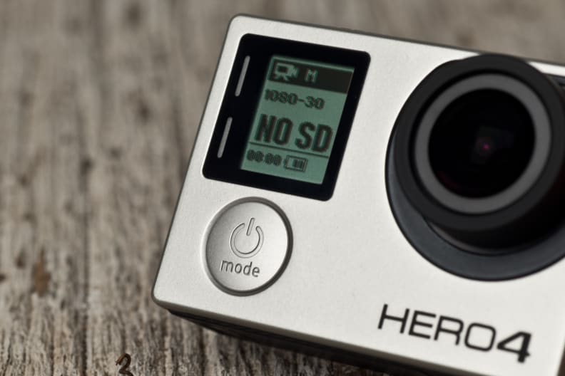 A photograph of the GoPro Hero 4 Black's power button.