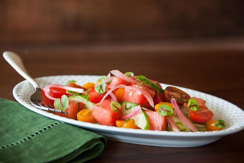 Watermelon and tomato salad