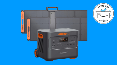 A generator on a blue background.