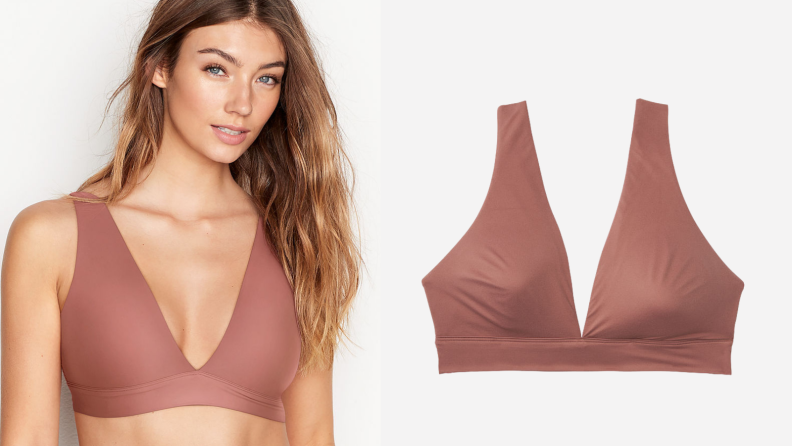 two images of wireless lounge bra