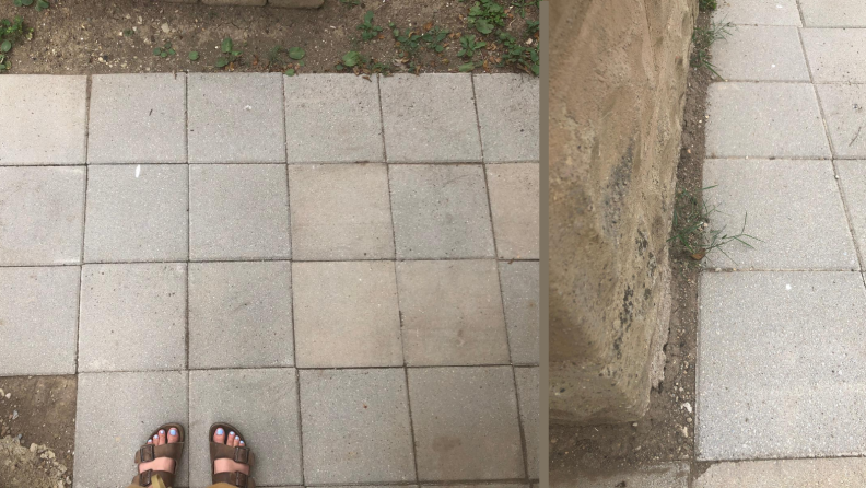 Side by side images of stones and edge.