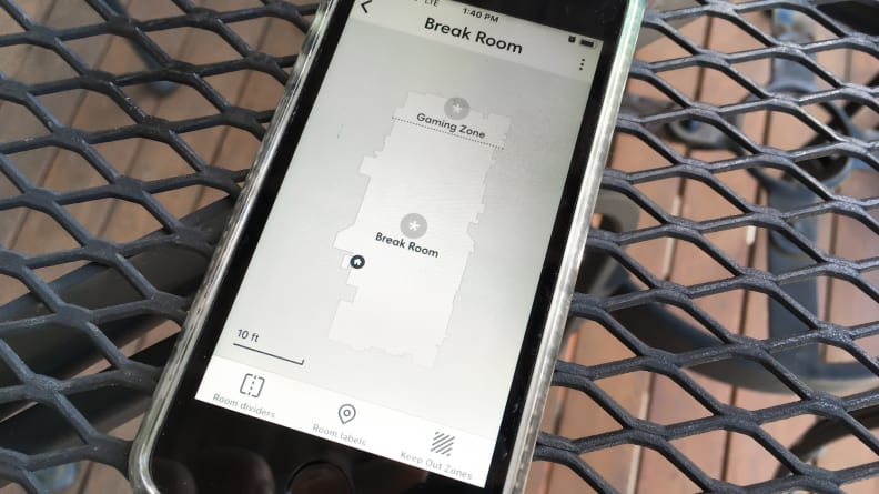 The app allows you to create rooms and barriers to specify exactly where you want the M6 to clean.