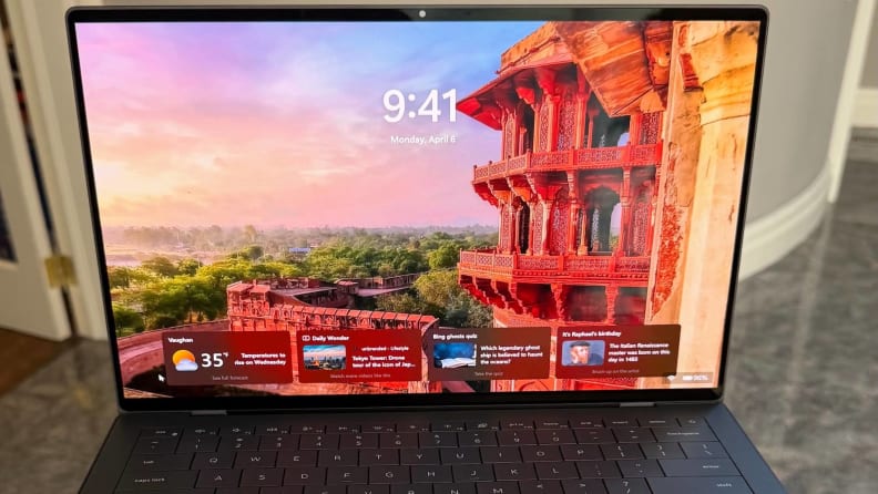 Dell XPS 14 2026 laptop screen and partial keyboard.