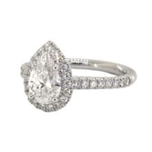 Product image of  Pear-Shaped Diamond Pavé Halo and Shank Diamond Engagement Ring