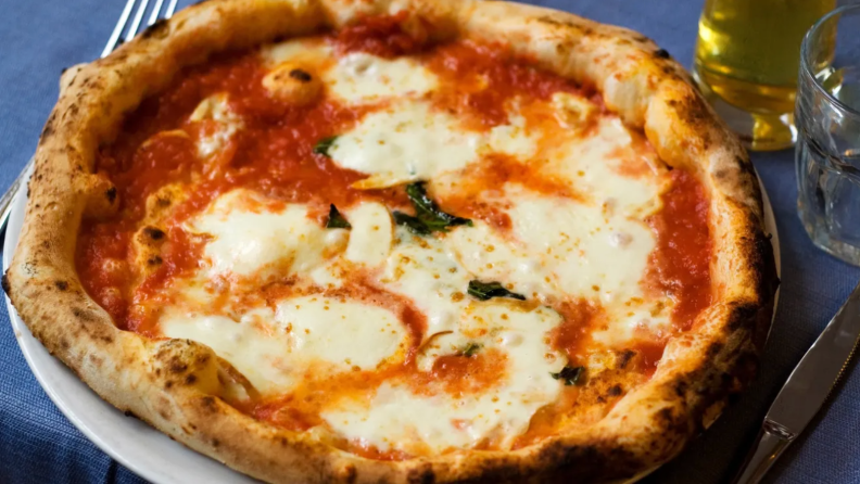 Whole Neapolitan pizza