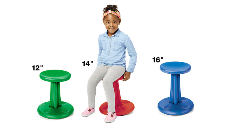 A wobble stool is great for kids who need to fidget.