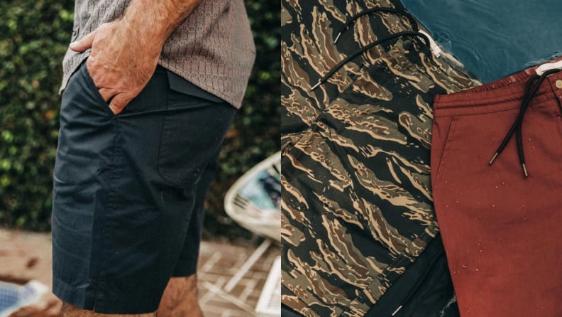 Three sets of the Taylor Stitch shorts.