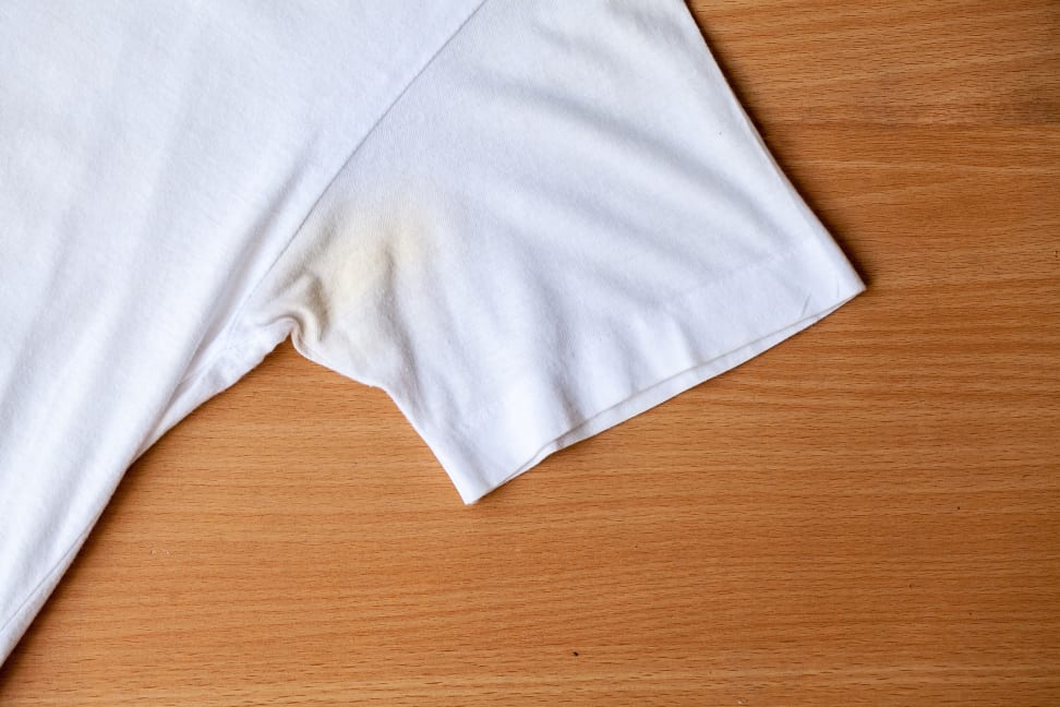 Shirt with underarm stains