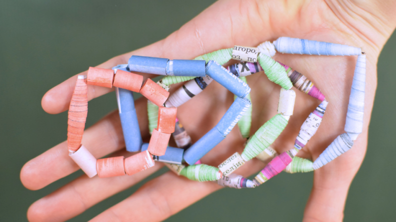 Paper beads are a great use for all your junk mail.
