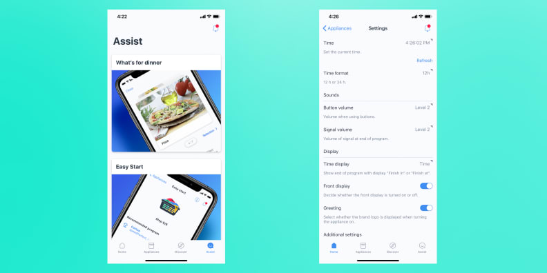 While the HomeConnect app can be useful, we found it a bit cluttered.