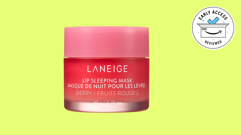 Laneige lip mask on yellow background