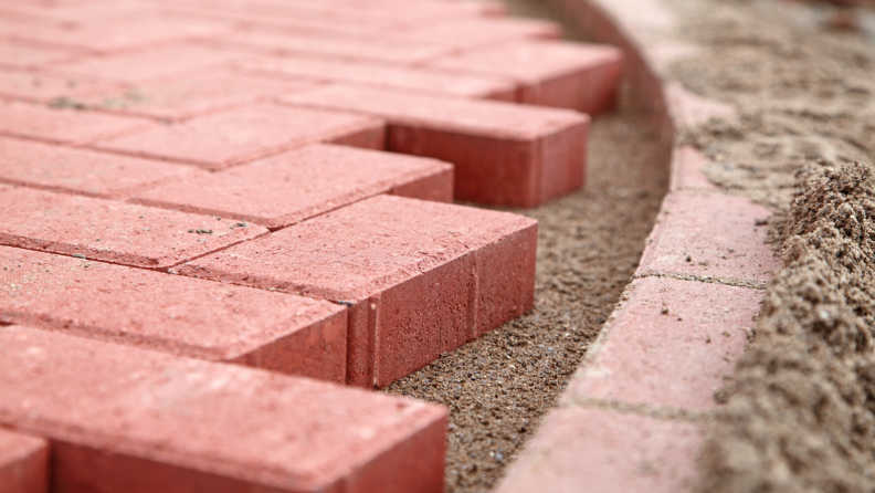 walkway ideas include clay brick
