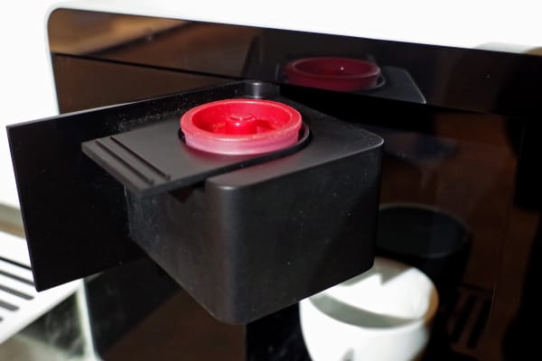 The coffee maker is designed for illy coffee pods.