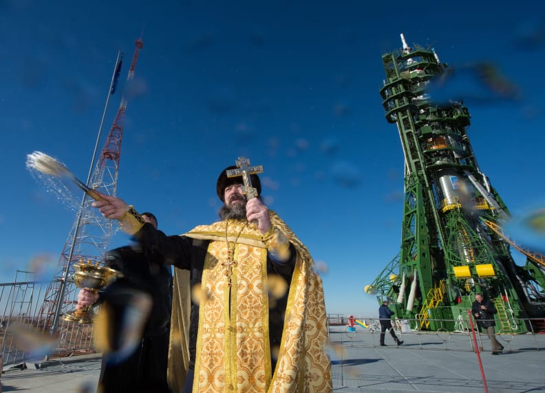 Expedition 42 Soyuz Blessing