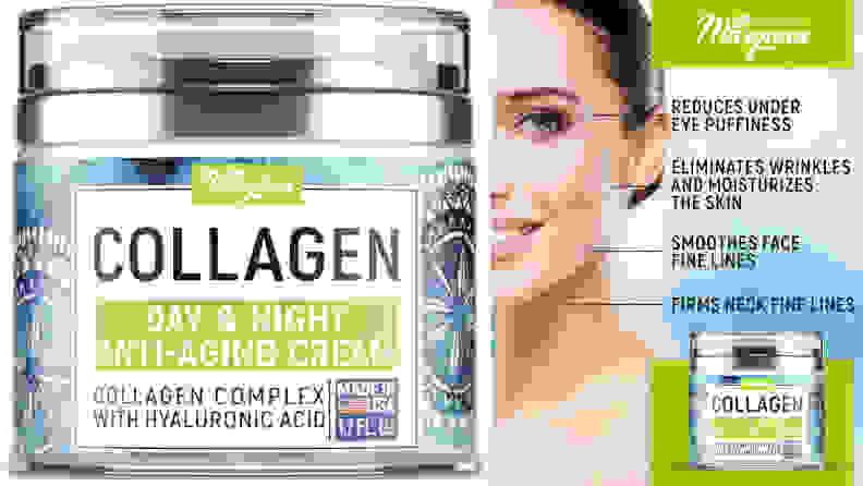 This collagen cream contains beneficial proteins for your skin.
