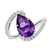 Product image of Pear Shaped Amethyst and Diamond Twist Band