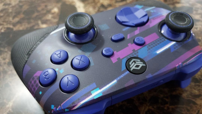 Close-up photo of the buttons of the HexGaming Ultra X Controller.