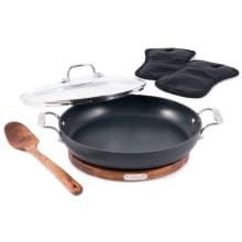 Product image of All-Clad Universal Pan with Acacia Wood Trivet and Spoon and Potholder Set