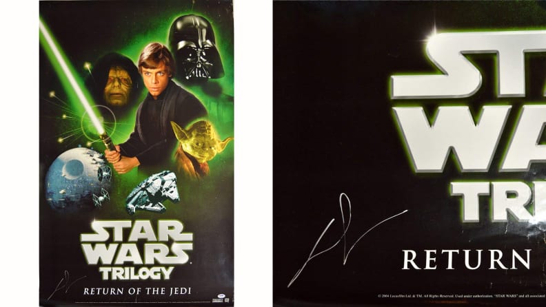 An autographed Star Wars poster available on Amazon