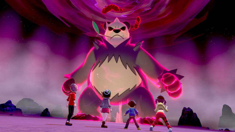 4 children battle against a gigantic panda monster.