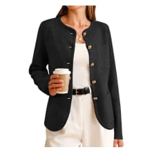 Product image of Wool-Blend Sweater Blazer with Pockets