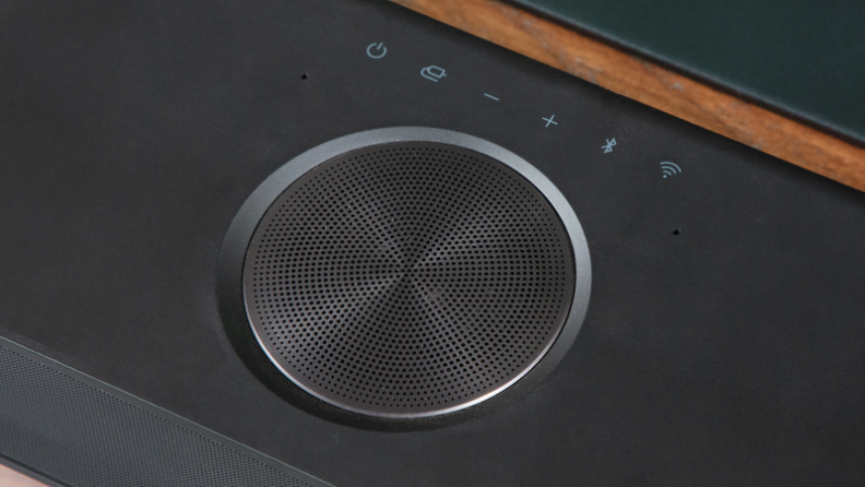 Close-up of the soundbar's