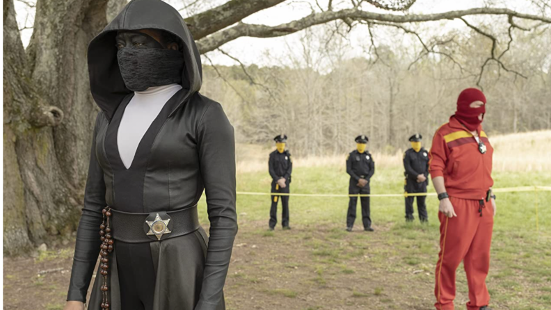 A still from the series Watchmen featuring Regina King.