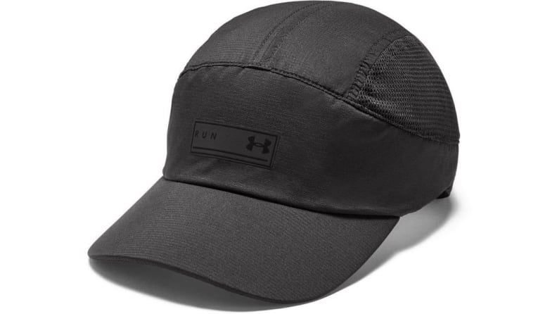 grey mesh workout hat on white background