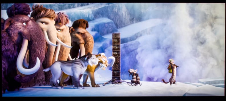 A screen grab from the movie Ice Age 3 on the Vizio M Series.