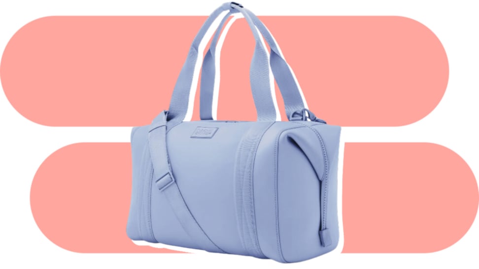 A lavender Dagne Dover Langdon Carryall weekender bag