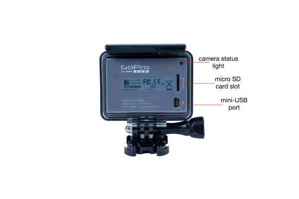 Rear view of the GoPro Hero (2014)