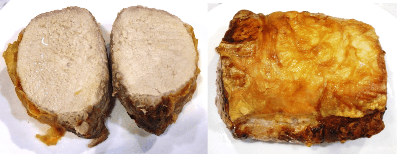 In True Convection mode, the Frigidaire Gallery FGGH3047VF evenly cooked a pork loin both in the inside and the outside.