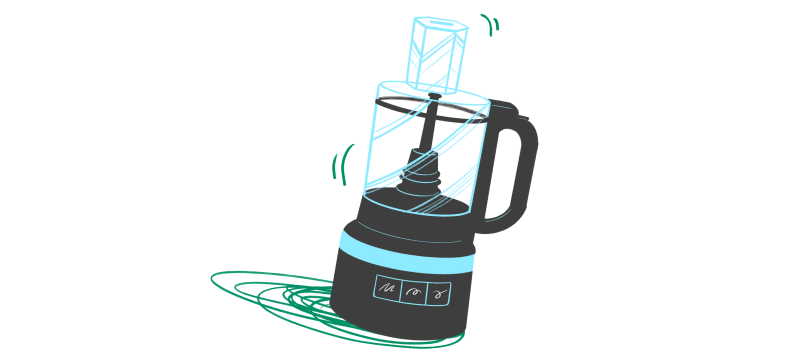 An illustration of a food processor